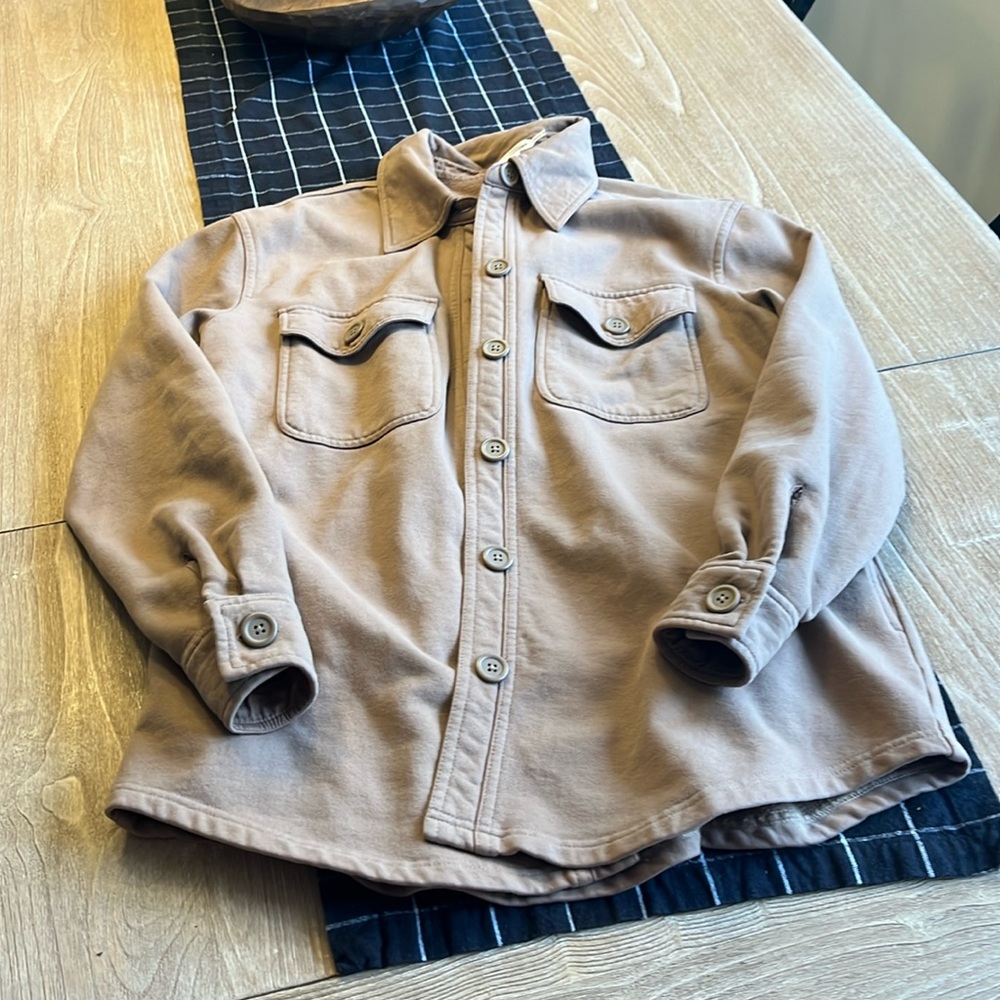 Good American size 00/0 light brown cotton Shirt Jacket